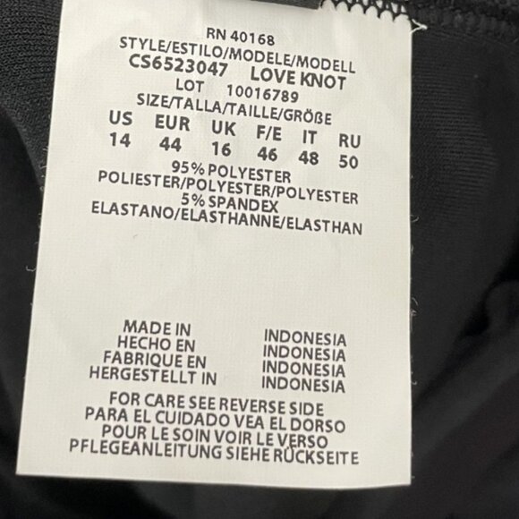 Miraclesuit Marina Underwire Tank Top Size 14 Black NWT Stretch Love Knot - Picture 11 of 12